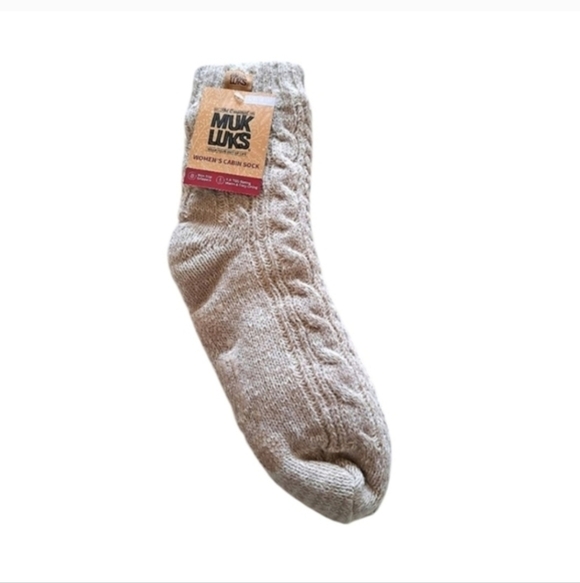 Muk Luks Cabin Sock - Cream Women's One Size - Picture 5 of 5